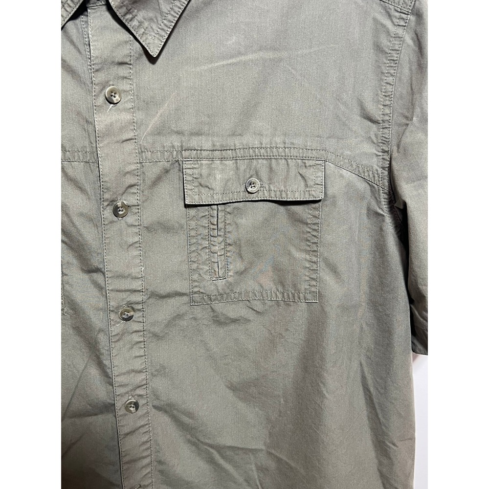 Field & Stream Mens Short Sleeve Button Down Utility Shirt Olive Green Large - Picture 10 of 10